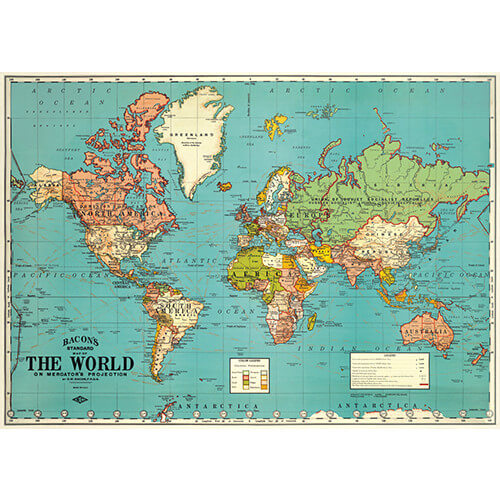 Cavallini Papel World Map 4