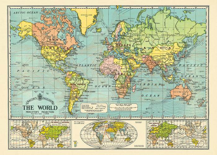 Cavallini Papel World Map 6