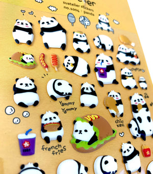 Suatelier 1004 Panda Puffy Stickers