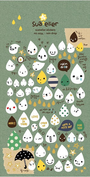 Suatelier 1034 Rain Drop Stickers
