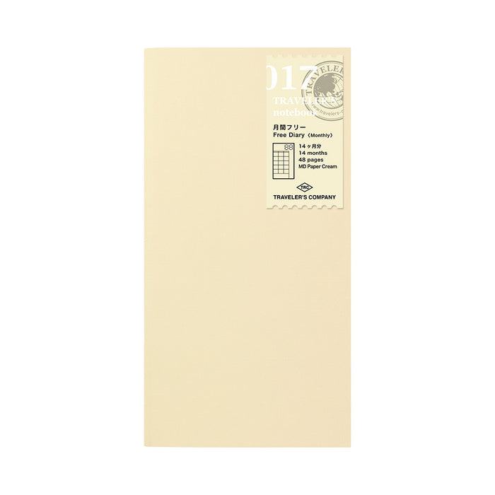 Traveler's Company Refill 017 Planeador Diario libre Mensual Regular