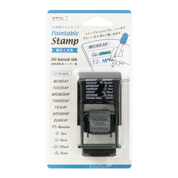 Midori Paintable Rotating Stamp Días de la semana y Clima