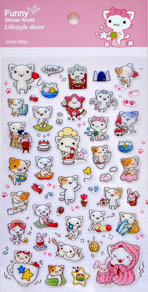 Funny Little Cat Gel Stickers