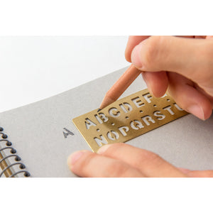 Traveler's Company Brass Alphabet Template Bookmark