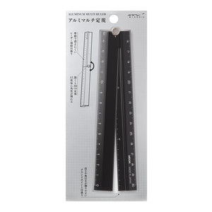 Midori Aluminum Multiple Ruler Black A 30cm