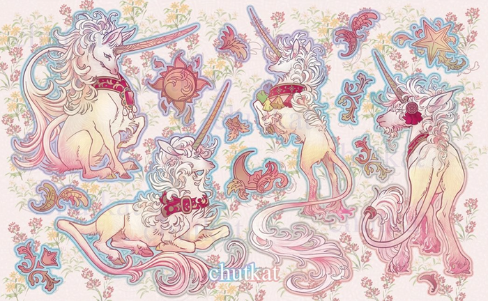 Chutkat Medieval Unicorns Stickers
