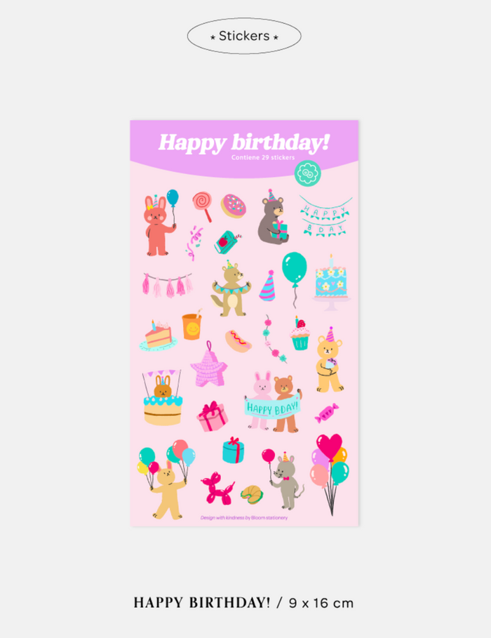 Bloom Happy Birthday! stickers