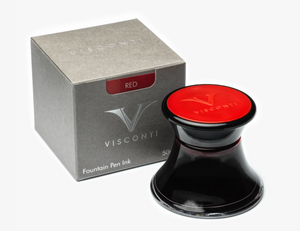 Visconti Glass Inkwell Red