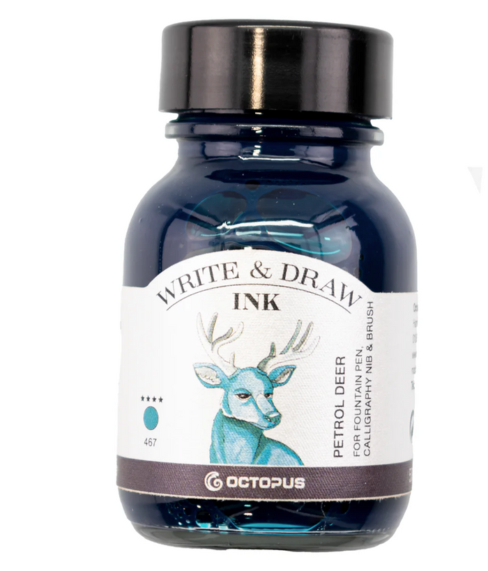 Octopus White & Draw Ink Petrol Deer