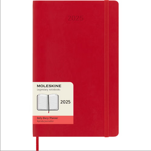 Moleskine Agenda Diaria 2025 Roja Pasta Suave