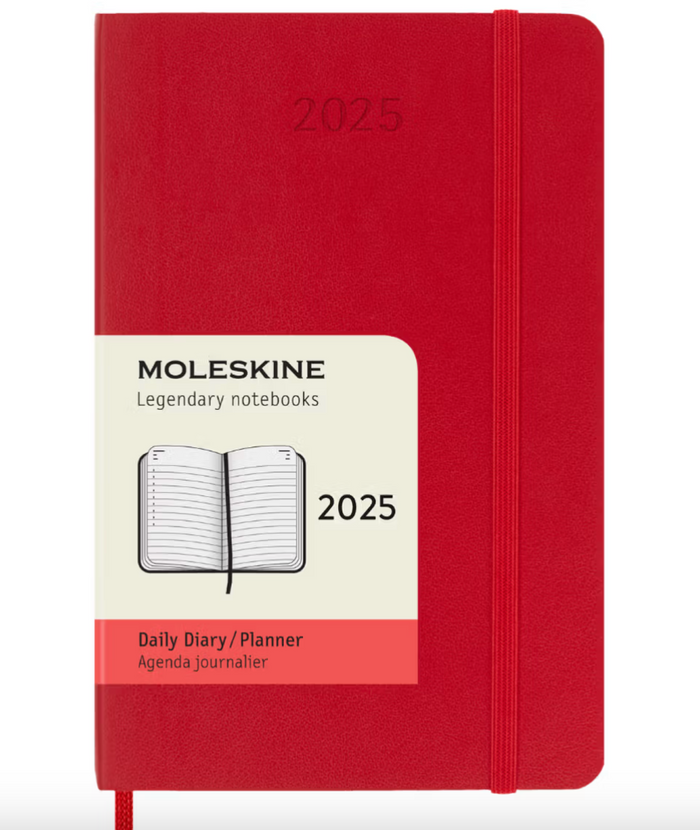 Moleskine Agenda Diaria 2025 Roja Pasta Dura