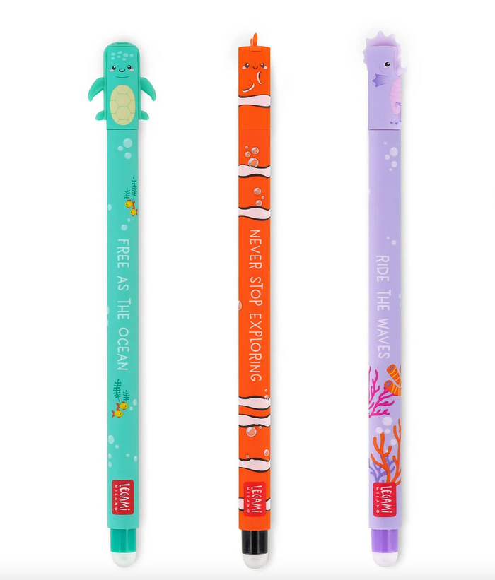 Legami Erasable Gel Pen Set de 3 - Under the Sea