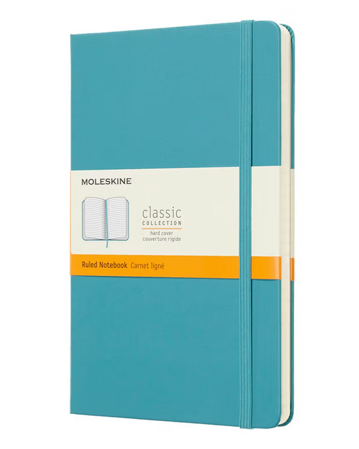 Moleskine Classic Notebook Azul Arrecife Pasta Dura Raya