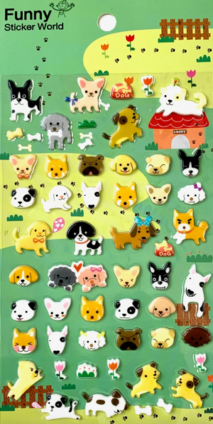 Funny Dog Gel Puffy Stickers