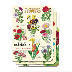 Cavallini Mini Notebooks Set 3 Language of Flowers