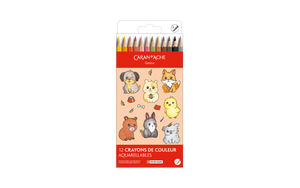 Caran d'Ache Set de 12 Lápices de Color Kawaii Cute Animals