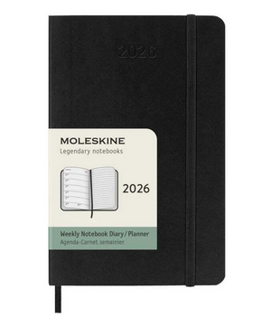 Moleskine Agenda 2026 Semanal Negro Pasta Suave