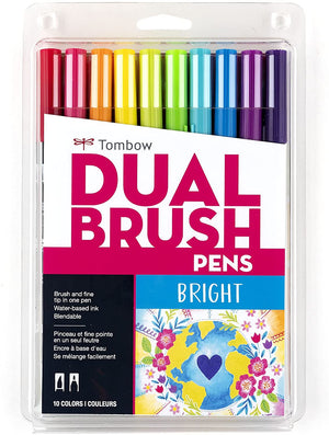 Tombow 10 Dual Brush Pens Tonos Brillantes