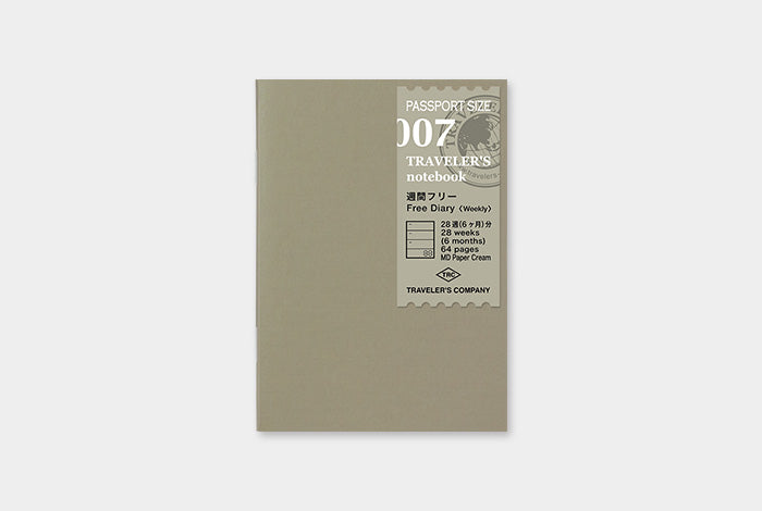 Traveler's Company Refill 007 Planeador Semanal Pasaporte